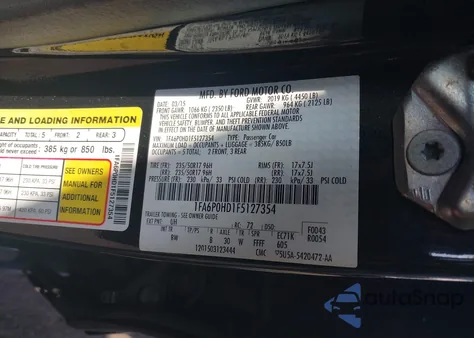 2015 Ford Fusion Se z USA, uszkodzony, nr VIN 1FA6P0HD1F5127354